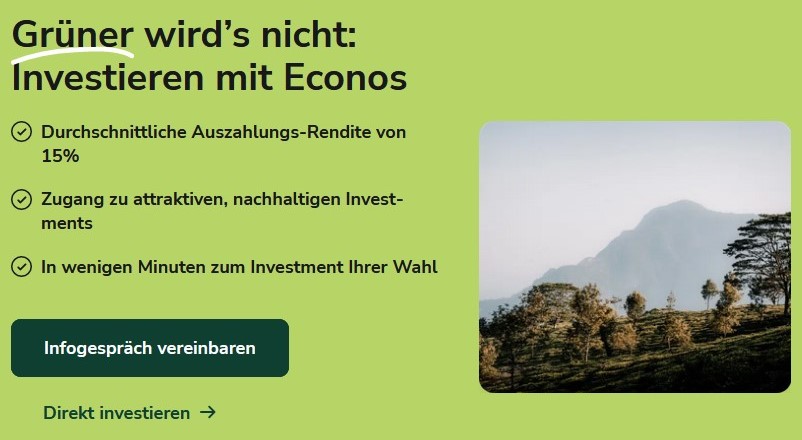 Econos Website Investieren