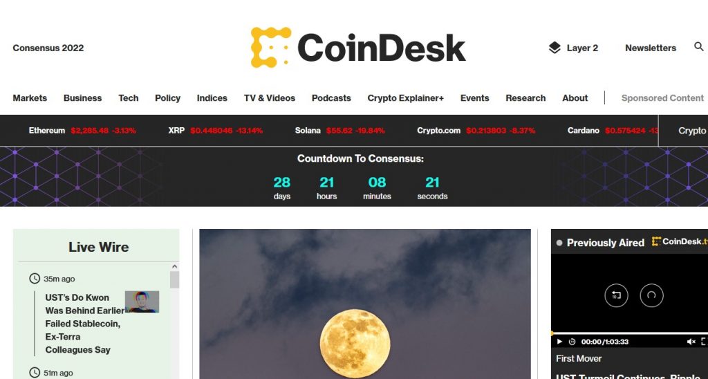 CoinDesk Website