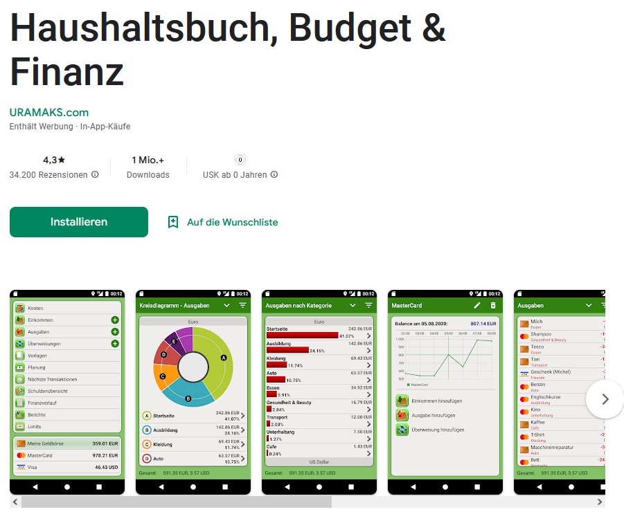 Haushaltsbuch, Budget & Finanz Google Play