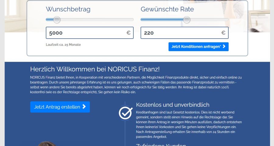 Noricus Finanz Website