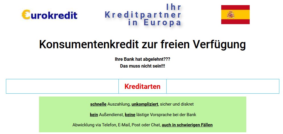 Eurokredit Screenshot Homepage